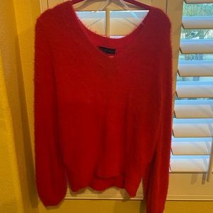 Red fuzzy sweater